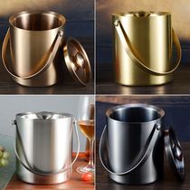 Bar ktv stainless steel trumpet warm champagne Red Wine Beer frozen ice bucket cold with ice clip creative commercial