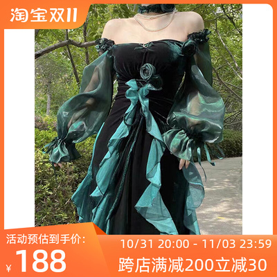taobao agent Velvet fitted dress, Lolita style, 