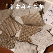 Home-to-home Japanese linen mat coasters retro home handmade placemats shooting props picnic schoolgirls tea coasters