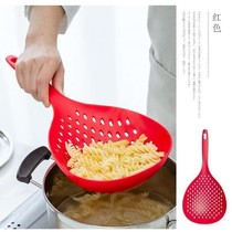 Net red silicone increased thick long handle large colander kitchen filter colander fishing dumplings fishing noodles creative colander