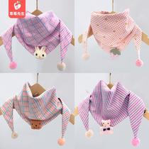 Childrens scarf Spring and Autumn Winter cartoon triangle scarf boy scarf baby baby girl cute Korean version of tide collar child