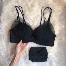 Deep alleys without steel ring underwear womens big breasts show small thin gathering girl Japanese bra small chest sexy suit