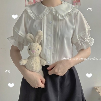 taobao agent Summer Japanese cute soft base doll, Lolita style, with short sleeve, doll collar