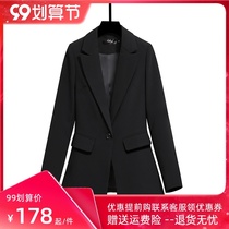 Blazer women Spring and Autumn temperament black suit jacket 2021 casual tooling professional cardigan New