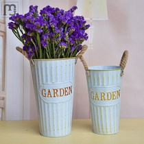 Flowers barrel European-style creative home Decorative Flower barrel Flower Flower Flower Flower Flower Arrangement Ancient Iron Art Vase Iron flower Flower Pot Dried Flower Casks