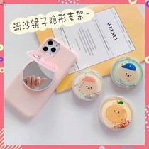 Portable mobile phone Mirror stickers high-end small mirror with makeup mirror hand-held self-adhesive mobile phone case upper back cover