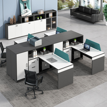 Staff office table and chair combination 4 6 manual seat card holder staff desk simple modern office desk