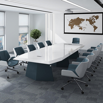 Fashion white paint large conference table long table simple modern negotiation table conference room office table and chair combination 20 people