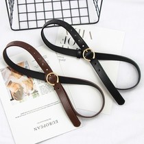  Korean fashion belt female ins style black jeans thin strip belt womens simple and wild decoration net red model