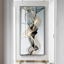 Home entrance decorative painting light luxury corridor aisle vertical version modern simple hanging painting abstract high-grade atmospheric Crystal porcelain painting