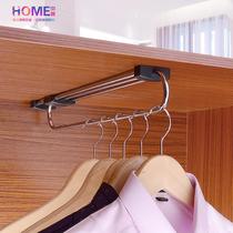 Wardrobe clothes hanger Rod top mounted telescopic hanger push-pull side hanger hanging wardrobe rod hardware accessories