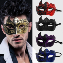 Party bar masquerade mask flat head half face spray painted eye mask Venice men and women gold powder plastic