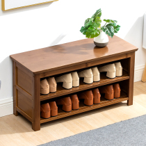 Chinese-style door-to-door shoe stool shoe cabinet household door simple shoe rack Nanzhu sitting shoe stool solid wood storage stool