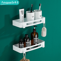 White 304 stainless steel non-hole bathroom rack toilet shower room toilet wall storage wash rack