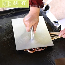 Iron plate squid pressure plate duck intestines press cake barbecue snacks teppanyaki pressure plate equipment durable commercial labor-saving stainless steel