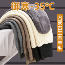 Wool Pants Mens Glint Thickened Cashmere Warm Pants Beating Bottom Cashmere Pants Woman Winter Northeast High Waist Middle Aged Cotton Pants