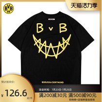Borussia Dortmund BVB Hornet fans fashion Smiley short sleeve design Casual trend loose street hip hop t-shirt