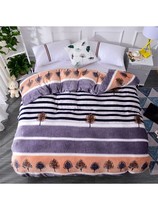 Flannel quilt cover single piece coral velvet plus velvet thickened student mink winter plush blanket single wool quilt