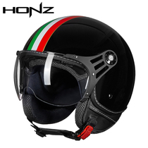 Class A 3C certification is safer HONZ electric car semi-helmet male summer sunscreen retro helmet female Four Seasons