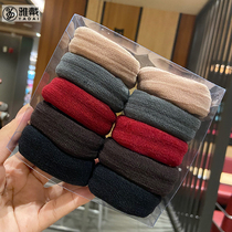 Thick wide leather band high ponytail tie hair no trace high elastic hair rope Hairband without seam head rope ball head