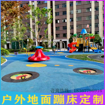 Customized ground bouncing bed scenic outdoor round buried Trampoline Community Park Childrens jumping bed factory direct sales