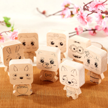 Wooden cartoon music box clockwork music box creative childrens day boys and girls gifts small gifts Sky City