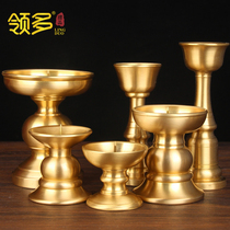Brass boutique candle holder ornaments plain Chinese style for Buddha pure copper candlestick retro household Buddha supplies