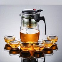 Teapot glass thickened flower teapot tea cup bubble teapot filter single pot tea set household floating Cup