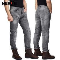 NERVE locomotive motorcycle riding jeans men autumn and winter racing pants Four Seasons casual pants anti-drop pull pants