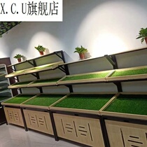 Supermarket fruit shelf display rack multifunctional fruit shelf shelf vegetable shelf steel wood shelf fruit shop Nakajima