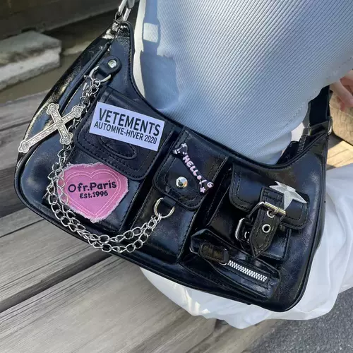 Черная модная сумка через плечо, сумка на одно плечо