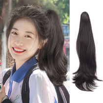 Pony-tailed wig female long hair simulation hair strap micro-roll Net Red Horse-tailed clip wig female summer natural curly hair