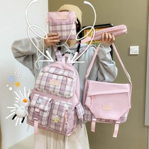 Student school bag Female ins lightweight junior high school high school students Forest department large capacity backpack fashion trend backpack