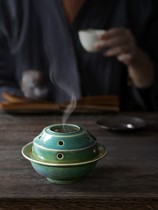 Japanese handmade Zen incense burner retro ceramic small home indoor aromatherapy for Buddha creative tea ceremony ornaments