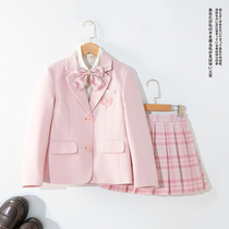 Fried Street suit jacket pleated skirt skirt temperament girl jk uniform three-piece British style Korean loose