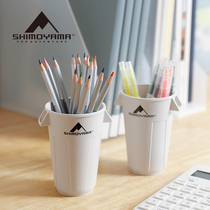 Frost mountain Pen Holder creative desktop mini trash can debris finishing home potted fleshy flower pot makeup brush bucket