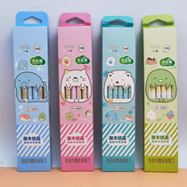 Corner creature HB pencil 12 boxed Primary School students first grade special creative cartoon cute dumpling wooden pole hexagonal pencil with rubber head no lacquer flavor writing continuous core childrens character