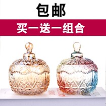 Crystal Glass Fruit Tray Living Room Home Dried Fruits Snack Pan Nordic Style Divided with cover New Year melon Span Candy Box