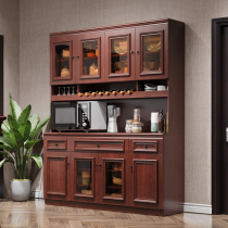 Solid wood bar sideboard wine cabinet wine cabinet integrated new Chinese tea cabinet modern simple locker kitchen cupboard locker