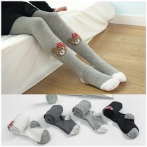 Autumn and winter thickened terry cotton female treasure hosiery pants plus velvet bottling socks girls Childrens pantyhose spring and autumn thin