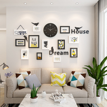Modern minimalist photo wall decoration photo frame hanging wall creative combination Nordic style Grid Net red restaurant background wall layout