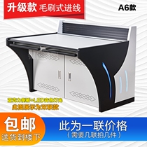 Monitor operating table arched triplex stainless steel dispatching desk command center deluxe wooden double joint thickened console