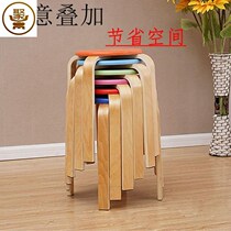 Stool Simple solid wood stool home dining bench dining chair color round stool fashion storage stool eating stool two