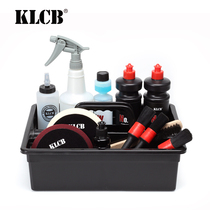 KLCB Caustic car cleaning tool box divided grid storage car wash beauty shop Plastic portable thickened small basket
