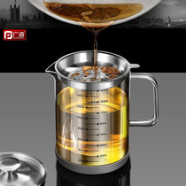 German filter oil pot with filter screen Home Large capacity Oil storage tanks Oil filter Kitchen Oil Residue Bottling Oil Bottle