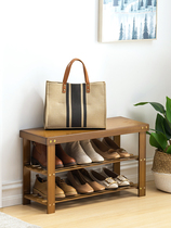 Changing shoes stool solid wood Home doorway Easy shoe cabinet Multi-layer shoe rack can sit and contain deviner Xuanguan wearing shoe stools