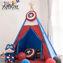 Childrens tent indoor boy game house separate bed can sleep baby Indian solid wood toy gift small house