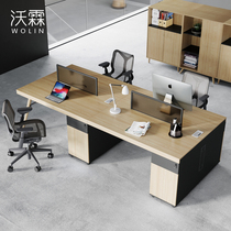 Staff Desk Brief Modern Employee Screen Station Four Position Clerks Screens Industrial Wind And Chairs Combination