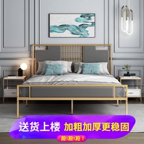 Light luxury modern simple Net red soft iron bed 1 2 meters 1 5 meters iron frame mattress package new Chinese apartment bed