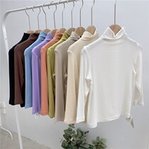 Children half high collar modal base shirt spring thin long sleeve T-shirt boys and girls baby solid color top tide